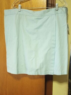 NWT Basic Editions Plus Size 2X Casual Light Blue Cotton Skort
